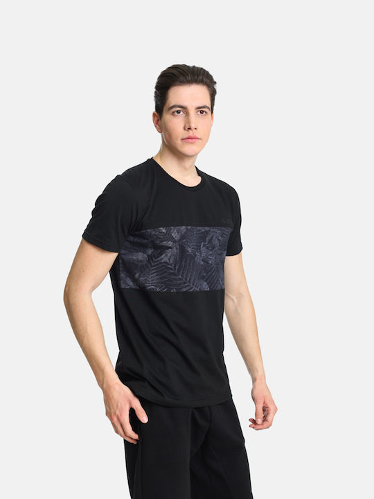 Paco & Co T-shirt Bărbătesc cu Mânecă Scurtă Black