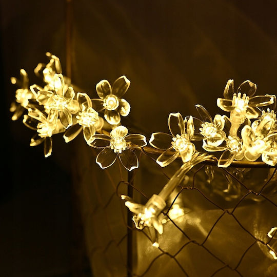 Lampă Solară Floare cu Alb Cald Lumină IP65