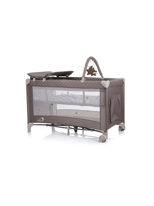 Chipolino Luna Playpen 2 Levels with Changing Table & Mattress Macadamia