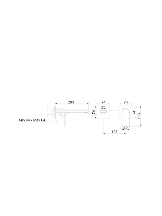 AQG Built-in Mixer & Spout Set for for Bathroom Sink Silver