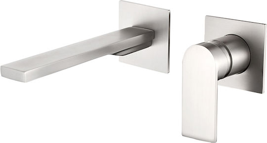 AQG Built-in Mixer & Spout Set for for Bathroom Sink Silver