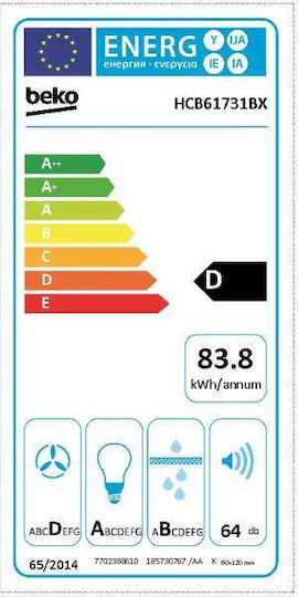 Beko HCB BX Kamin-Dunstabzug 60cm Inox
