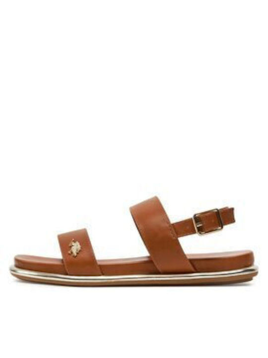 U.S. Polo Assn. Women's Flat Sandals in Brown Color