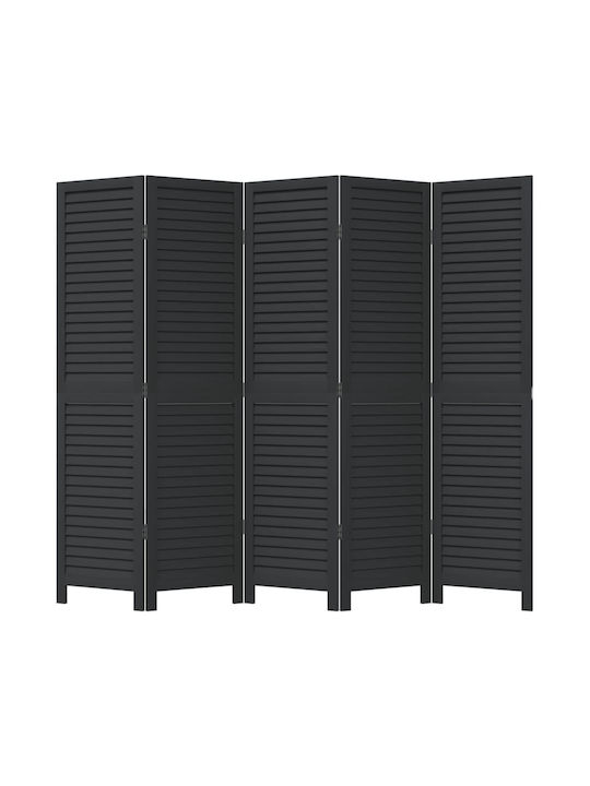 vidaXL Декоративен Параван Дървен с 5 Панела 175x160см