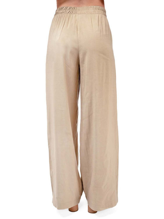 MY T Women's Fabric Trousers Sand