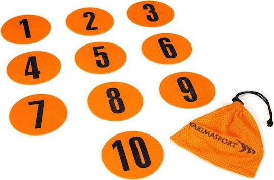 Yakimasport Flat Field Markers Numbered 1-10 in Orange Color