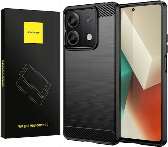 Spacecase Carbon Back Cover Σιλικόνης Μαύρο (Redmi Note 13 5G)