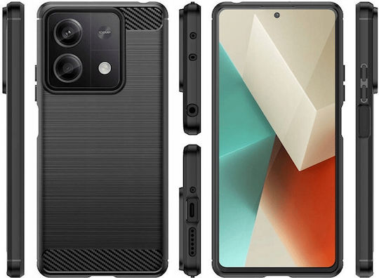 Spacecase Carbon Back Cover Σιλικόνης Μαύρο (Redmi Note 13 5G)
