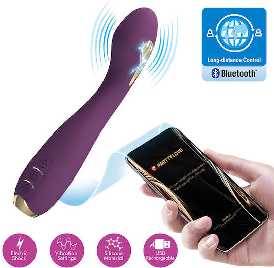 Pretty Love Hector Electroshock Vibrator By App Control Purple