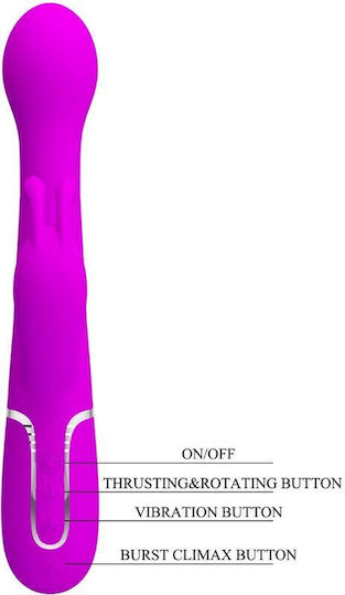 Pretty Love Dejon Rabbit Vibrator 3 In 1 Multifunction Violet
