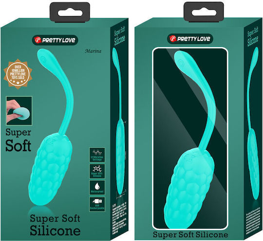 Pretty Love Vibrating Egg Aqua Green Rechargeable Marine Texture