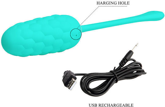 Pretty Love Vibrating Egg Aqua Green Rechargeable Marine Texture
