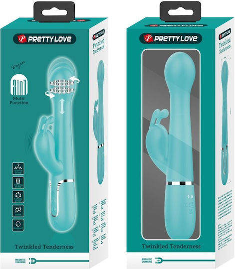 Pretty Love Dejon Rabbit Vibrator 3 In 1 Multifunction Aqua Green