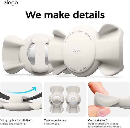 Elago Pet Collar Case Silicone for AirTag in Gray color