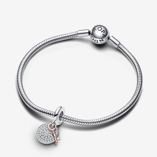 Pandora Метален Мънисто за Бижу във Формата на Ключ Silver
