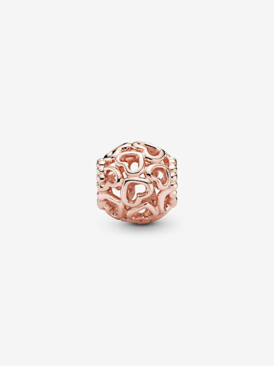 Pandora Κρεμαστό Charm Herz aus Vergoldetem Stahl Rosa
