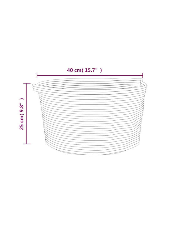 vidaXL Καλάθι Αποθήκευσης Υφασμάτινο Γκρι 40x40x25cm