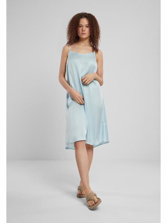 Sommer Midi Abendkleid Slip Dress Oceanblau