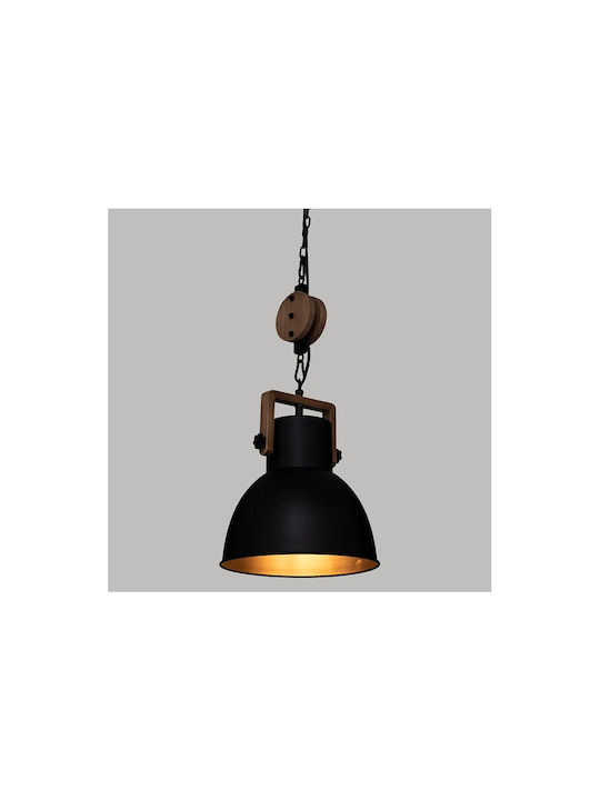Atmosphera Silas Black Ceiling Light with E27 Socket
