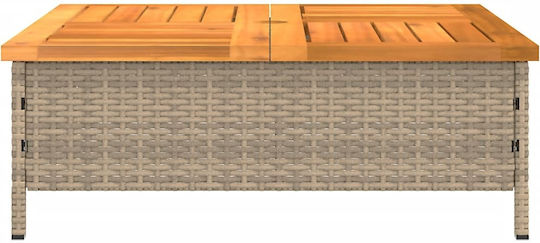 vidaXL Стойка за чадър Дърво Бежов 70x70x25см