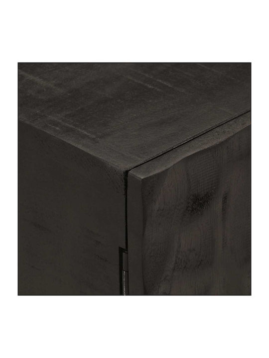 Wooden Bedside Table with Metal Legs Mango 40x30x50cm