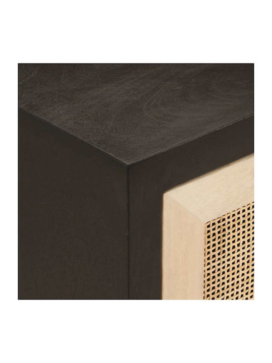 Wooden Bedside Table with Metal Legs Mango 40x30x50cm