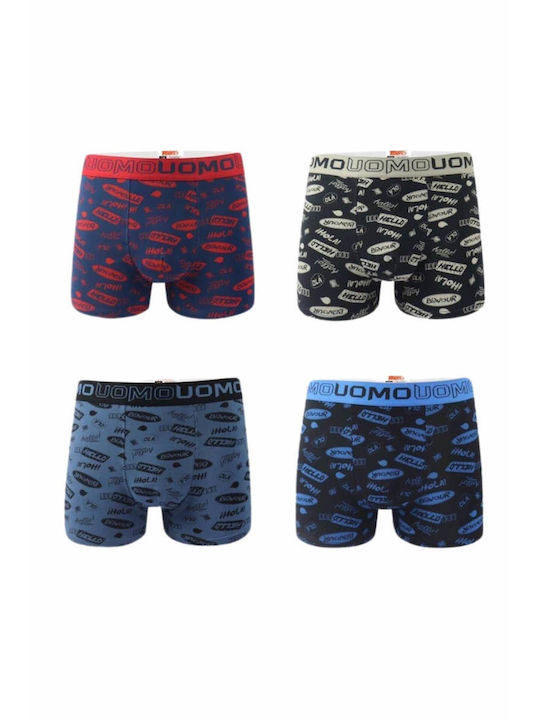 Uomo Herren Boxershorts Colorful 4Packung