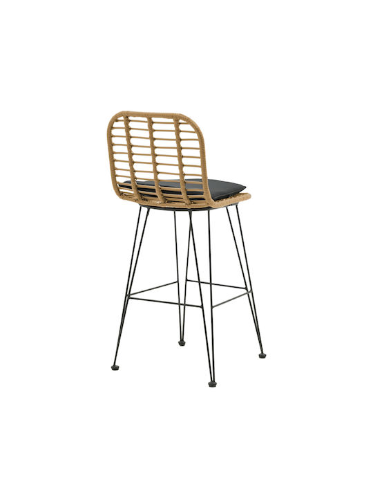 Scaun Bar Rattan Naoki Negru 45x51x107cm Scaun Bar Rattan Naoki Negru 45x51x107cm