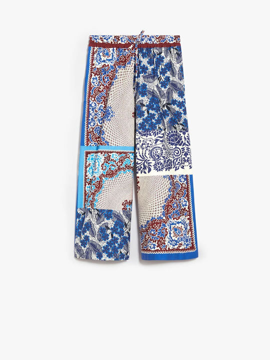 Weekend Max Mara West Pantaloni din bumbac poplin Max Mara West albastru floarea porumbului