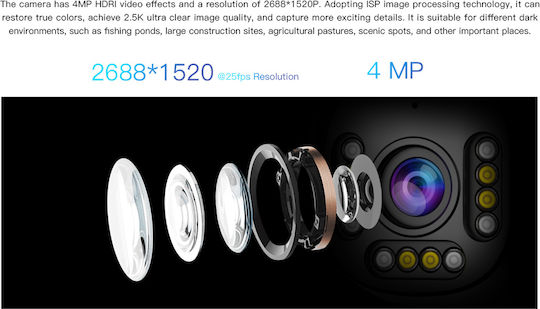 Vstarcam CS611Q-UV IP Cameră de Supraveghere Wi-Fi Full HD+ 4MP Rezistentă la apă cu Comunicare Bidirecțională și Lentilă 4mm