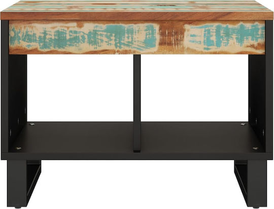 Rectangular Side Table Made of Solid Wood Multicolour 55x50x40 cm