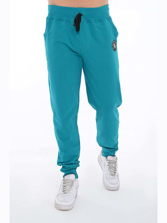Men's Sweatpants with Rubber Turquoise