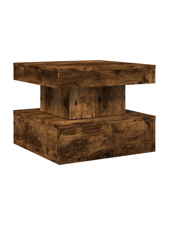 Square Side Table Wooden with LED Smoky Oak L50xW50xH40cm.