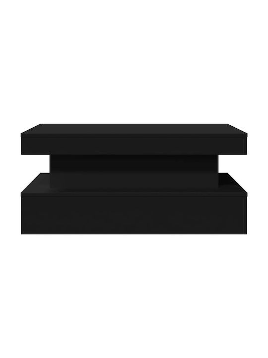 Masa De Cafea Centrală Rectangulară Din Lemn Neagră L90xL50xÎ40cm
