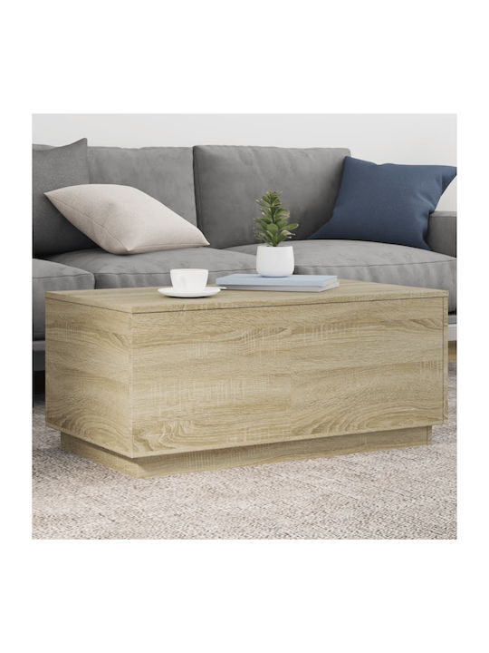 Rechteckiger Zentraler Kaffeetisch Aus Holz Sonoma Eiche M90xB50xH40cm