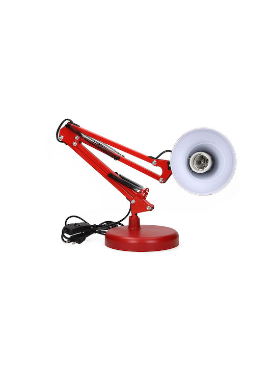 Virone Office Lamp with Foldable Arm for Socket E27 in Red Color