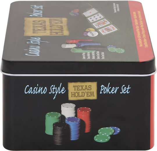 vidaXL Set 200 Poker Chips 40mm / 4gr with 2 Decks and Felt