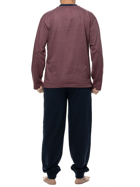 Men's Winter Pajama Pants Bordeaux