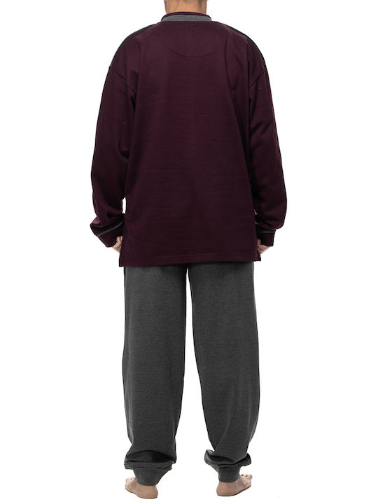 Men's Winter Pajama Blouse Bordeaux