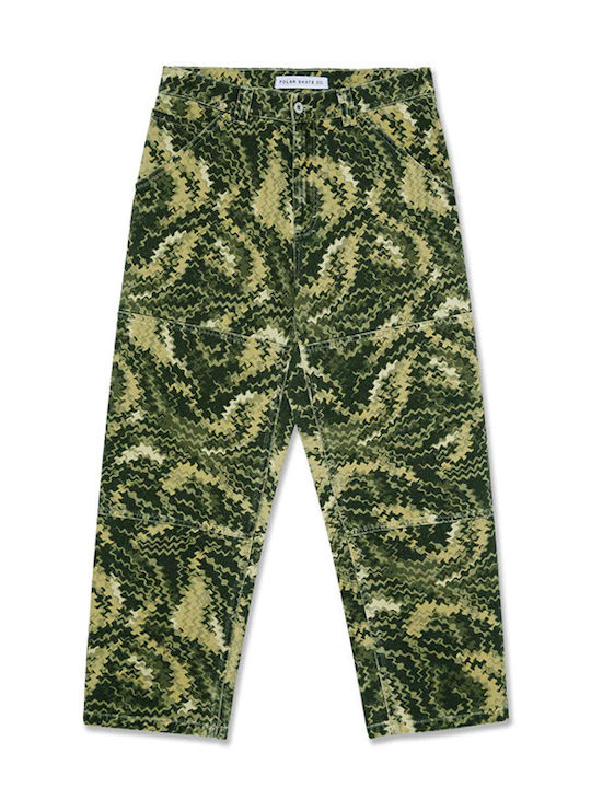 Polar Men's Trousers in Baggy Line Camo Green