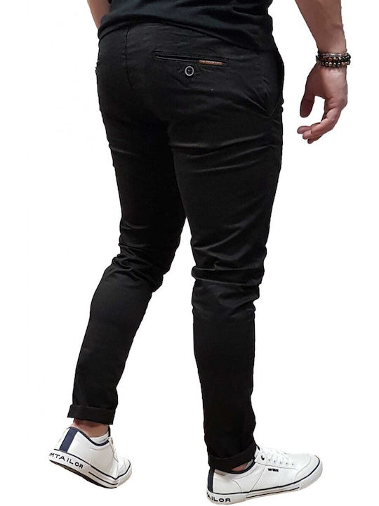 Brokers Jeans Men's Trousers Chino in Slim Fit Black