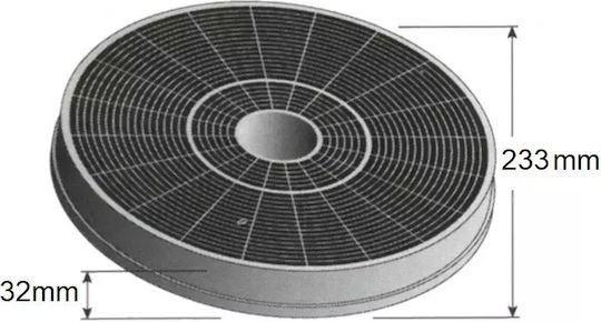 Whirlpool Piesă de schimb Filtru de carbon activat pentru hotă Compatibil cu Whirlpool 23.4x3cm