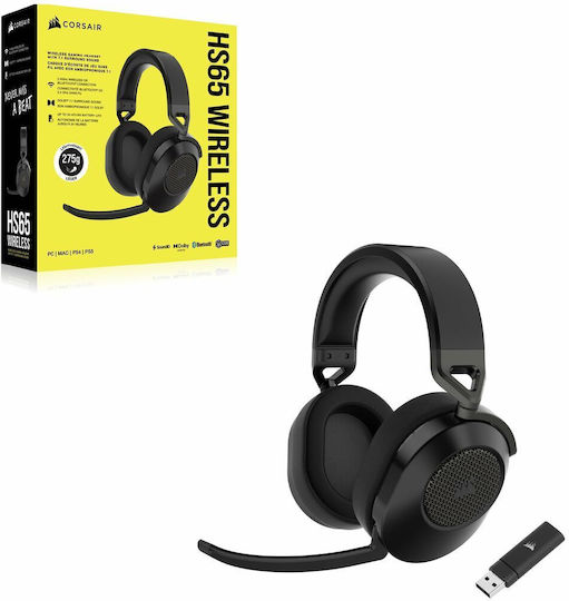 Corsair HS65 Ασύρματο Over Ear Gaming Headset με σύνδεση Bluetooth / USB Carbon