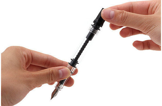 Twsbi Piston Filling Stilou Caligrafie Fine Negru Cu Cerneală Neagră