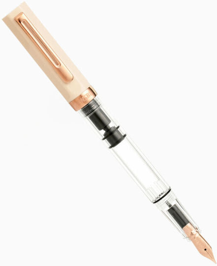 Twsbi Eco Creme Cu Pană De Scris Caligrafie Fine Bej Din Plastic Cu Cerneală Neagră