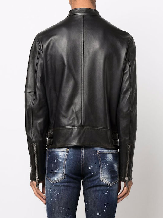 Dsquared2 Men's Leather Biker Jacket Black