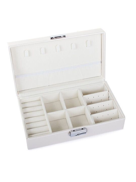 Casetă Pentru Bijuterii Albă 21x12x6cm
