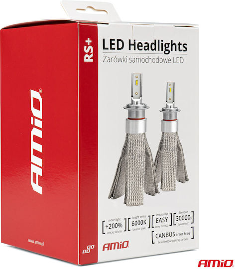 AMiO Lamps Car & Motorcycle RS+ Slim Series H11 / H8 / H9 Canbus LED 6000K Cold White 12-36V 50W 2pcs