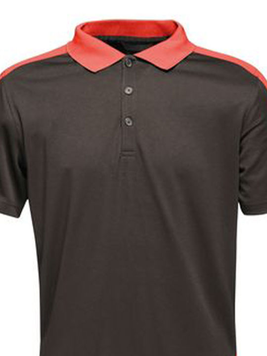 Regatta Trs174 Men's Short Sleeve Promotional Blouse Black/Classic Red