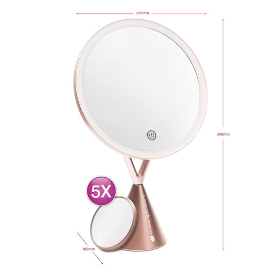 Rio Makeup Mirror Tabletop with Light 34x34cm
